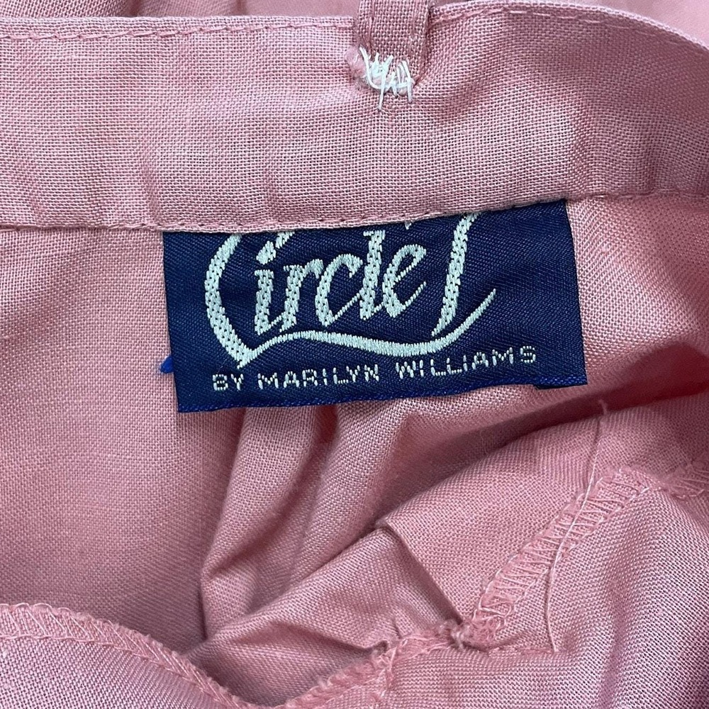 Vintage Circle 7 Marilyn Williams Blush Pink Circle Prairie Skirt Tiered Cottage - Picture 6 of 7